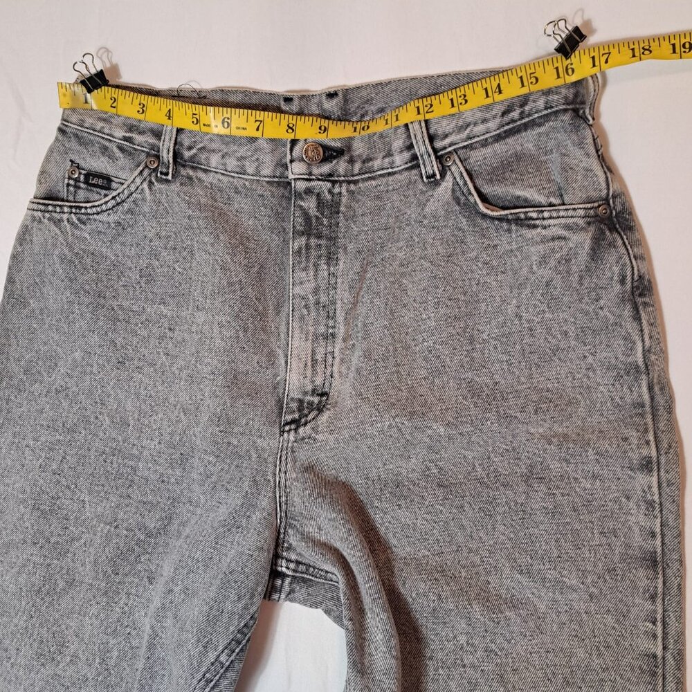 LEE Riders Jeans Women's Size 18 PET.  Gray Denim‎ High Rise Tapered USA made - Picture 10 of 14